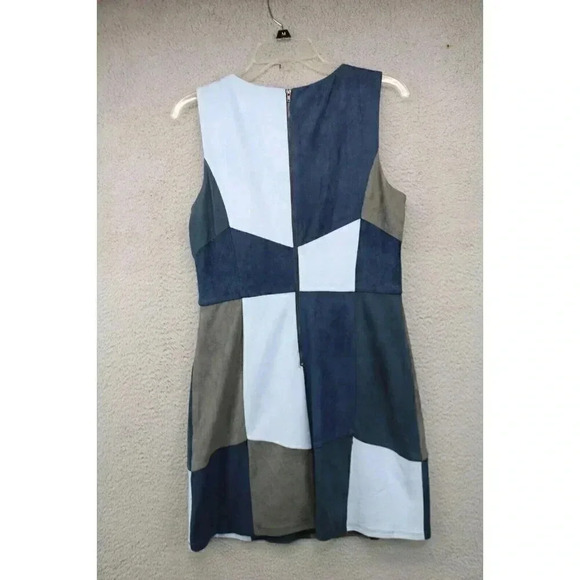 Skies are Blue Sheath Dress-Faux Suede-Size Small-Color Block - Picture 9 of 11